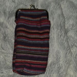 Striped Coin Purse with Clasp